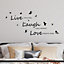 Walplus Wall Art Vivid Live Laugh Love Wall Stickers Art Mural Quote Wallpaper Living Room Decals