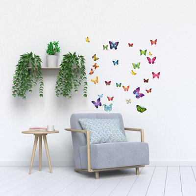Walplus Wall Sticker Colourful Butterflies Kid Art Home Decoration Decals Diy Kids StickerPVCmix