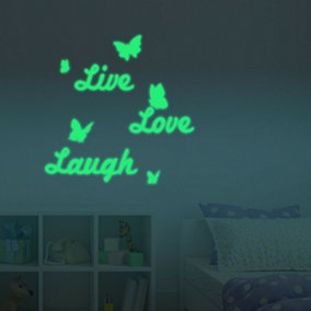 Walplus Wall Sticker Glowing Live Laugh Love Quote Decals Art Home Decorations