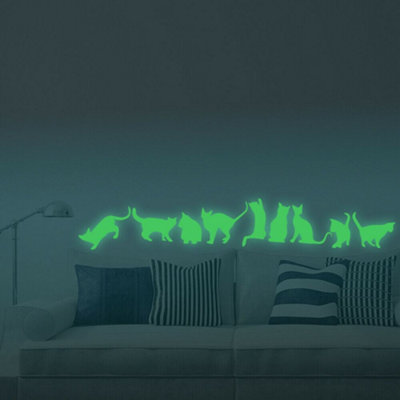 Walplus Wall Sticker Glowing With Nine Cats Glow In Dark Bedroom Decorations