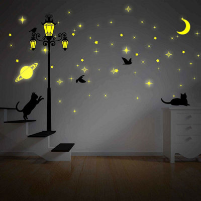 Glow in The Dark Moon Wall Sticker - Full Night Decoration Art 31 x 31