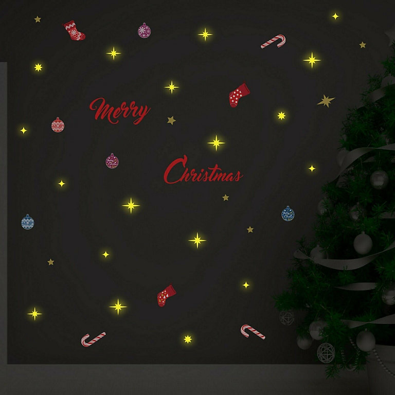 Walplus Wall Sticker Starry Christmas eve Xmas Decals Bedroom Home