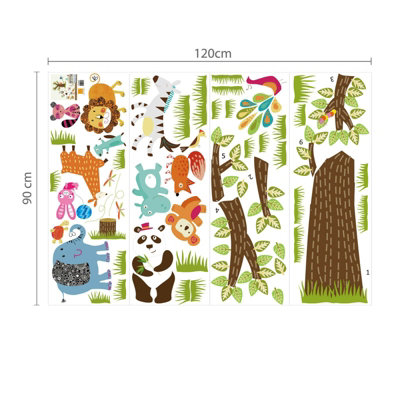 Walplus Wall Stickers Children'S Zoo In My Room Decal Paper Art Home Decoration Kids Sticker PVC Multicoloured - 4