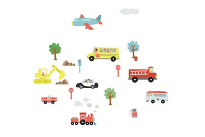 Walplus Wall Stickers Decal Wall Art Happy Cars Diy Nursery Room Kids Room Kids Sticker PVC Multicoloured - 3