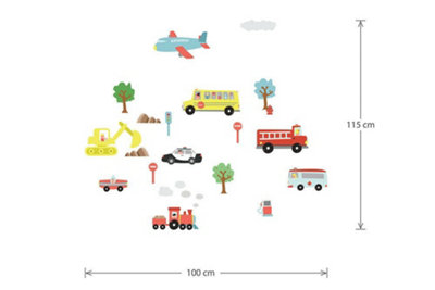 Walplus Wall Stickers Decal Wall Art Happy Cars Diy Nursery Room Kids Room Kids Sticker PVC Multicoloured - 4