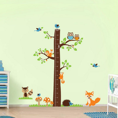 Walplus Wall Stickers Mural Decal Paper Art Fox Tree Height Measure Kids Children Kids Sticker PVC Multicoloured - 3