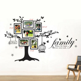 Walplus Wall Stickers Mural Decal Paper Art Photo Frame Birdcage Family Birds Quote