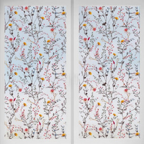Walplus Watercolour Flowers and Butterflies Window Privacy Film Windows Clings