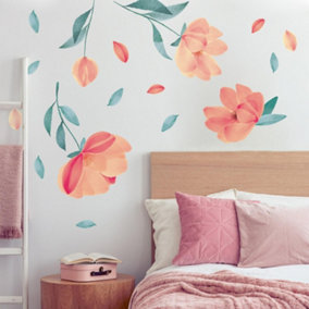 Walplus Watercolour Peach Flowers Wall Stickers Mural Decal