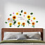 Walplus Watercolour Sunflowers with Butterflies Wall Stickers Mural Decal
