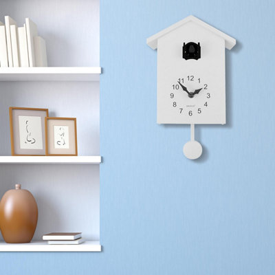Walplus White Cuckoo - Black Window Wall Clock Cuckoo Home Décor