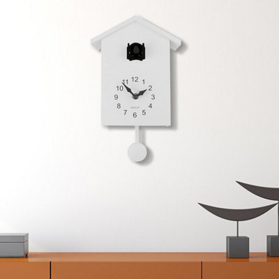 Walplus White Cuckoo - Black Window Wall Clock Cuckoo Home Décor