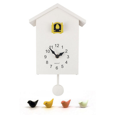 Walplus White Cuckoo - Yellow Window Wall Clock Cuckoo Home Décor