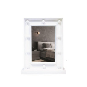 Walplus White Hollywood Vanity Mirror Home Decor White PVC