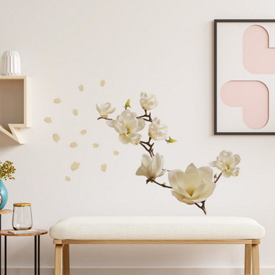 Walplus White Magnolia Flower Kids Sticker PVC