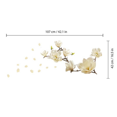 Walplus White Magnolia Flower Kids Sticker PVC