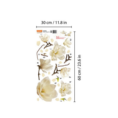 Walplus White Magnolia Flowerkids Sticker PVC