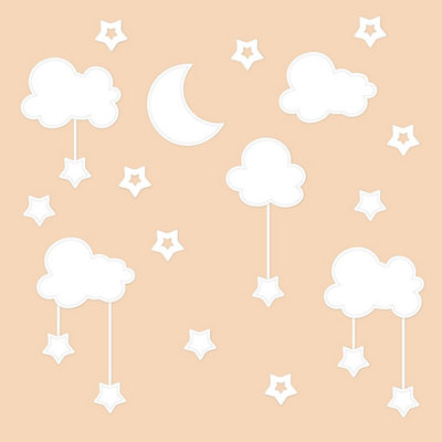 Walplus White Sky Baby Sleep Kids Sticker PVC - 5