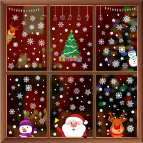Walplus Xmas Friends With Snowflakes Window Clings Rooms Décor
