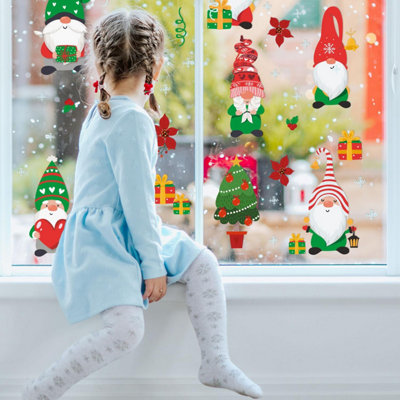 Walplus Xmas Gnomes and Snowflakes Window Clings Rooms Décor