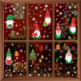 Walplus Xmas Gnomes With Snowflakes Window Cling
