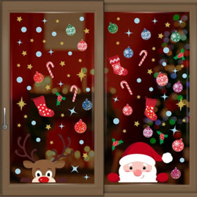 WalplusXmas With Rudolph And Santa Window Clings Rooms Décor