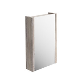Walter 500mm Single Mirrored Cabinet - Light Sawn Oak