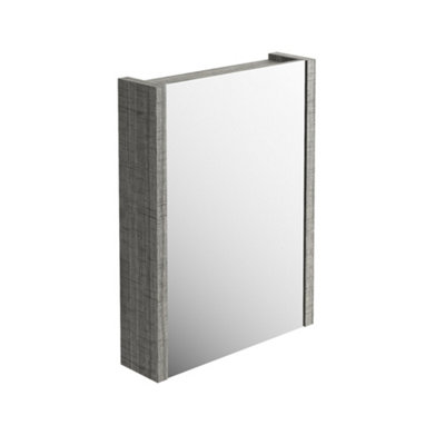 Walter 600mm Single Mirrored Cabinet - Grey Wood