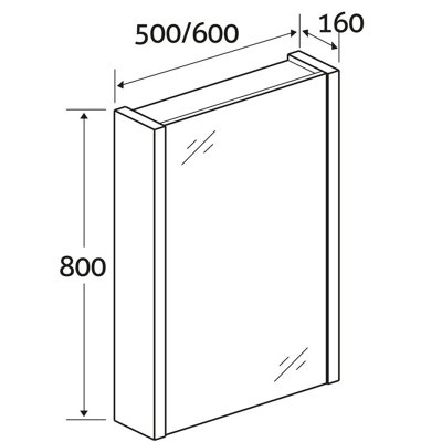 Walter 600mm Single Mirrored Cabinet - Grey Wood