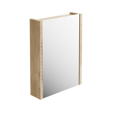 Walter 600mm Single Mirrored Cabinet - Light Sawn Oak