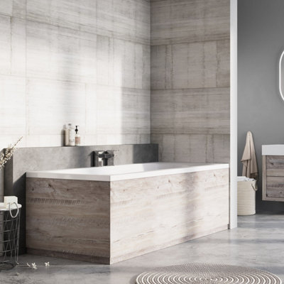 Walter Light Sawn Oak Effect End Bath Panel (W)800mm