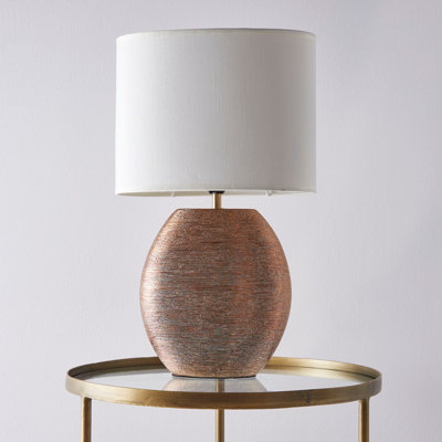 Brushed copper deals table lamp