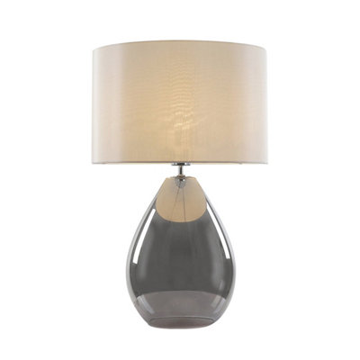 Waltham Glass Table Lamp with Ivory Shade