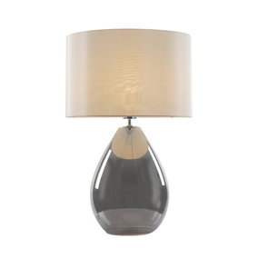 Waltham Glass Table Lamp with Ivory Shade