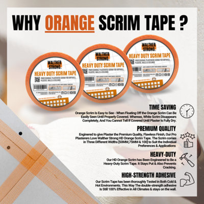 Walther Strong HD Orange Scrim Tape 75mm x 90mtr