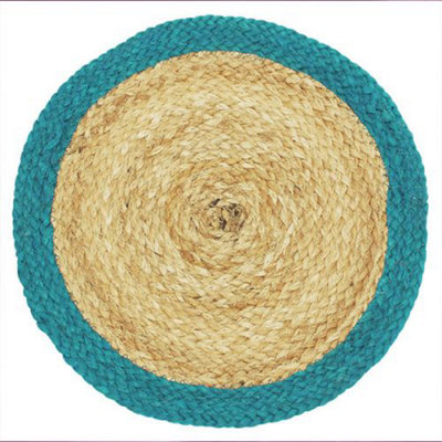 Walton & Co Azure Fiesta Circular Jute Placemat