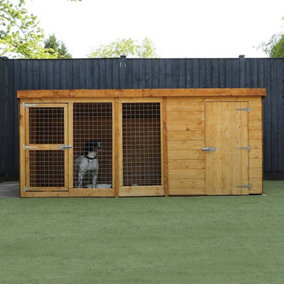 Waltons 10 x 4 Berkshire Wooden Shiplap Dog Kennel & Run