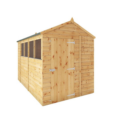 Waltons 10 x 6 Shiplap Garden Storage Shed Tongue and Groove Apex Single Door Windows