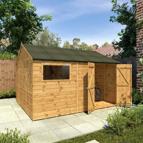 Waltons 12 x 10 Premium Wooden Shiplap Reverse Apex Garden Workshop Shed