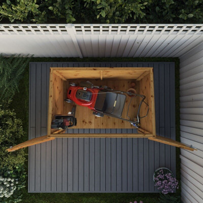 Waltons 3 x 5 Wooden Tongue and Groove Lawnmower Storage Shed Double Door Pent Garden Store