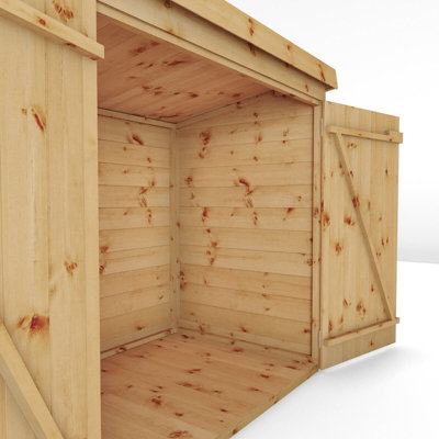 Waltons 3 x 5 Wooden Tongue and Groove Lawnmower Storage Shed Double Door Pent Garden Store