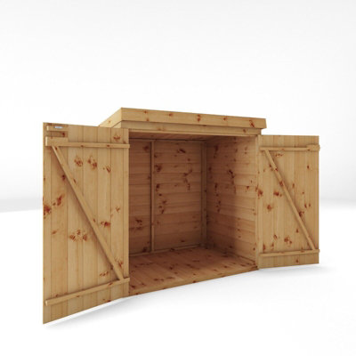 Waltons 3 x 5 Wooden Tongue and Groove Lawnmower Storage Shed Double Door Pent Garden Store