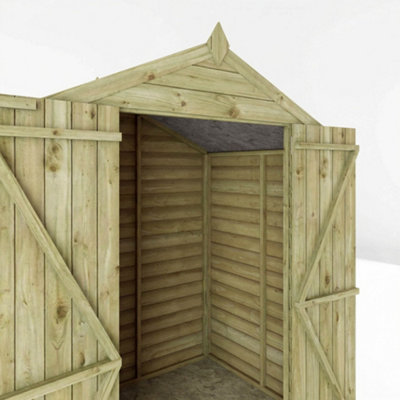 Waltons 4 x 6 Overlap Apex Garden Storage Shed Windowless Double Door