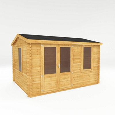 Waltons 4m x 3m Home Office Double Glazed 28mm Wooden Log Cabin Garden Room