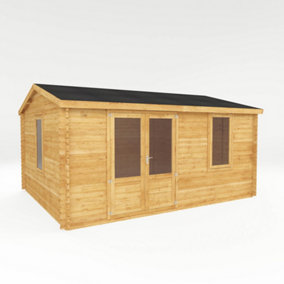 Waltons 5m x 4m Home Office 44mm Double Glazed Wooden Log Cabin Garden Room