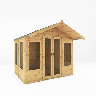 Waltons 6 x 8 Wooden Summerhouse Apex Tongue and Groove Garden Room Double Doors