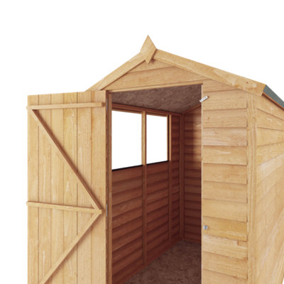Waltons 6x4 Overlap Apex Shed Windows Single Door 6ft x 4ft