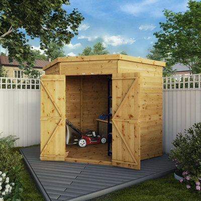 Waltons 7 x 7 Shiplap Corner Shed Tongue and Groove Double Door Garden Storage
