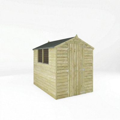 Waltons 7x5 Overlap Apex Garden Storage Shed Windows Single Door 7ft x 5ft