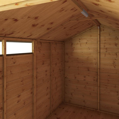 Waltons 8 x 6 Garden Security Shed Shiplap Tongue and Groove Single Door with Lock Discreet Windows